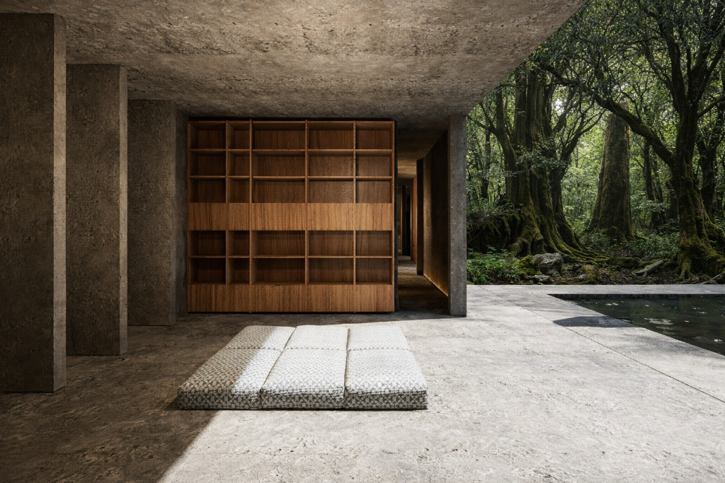 AMO NO OTO - Wooden library shelving
