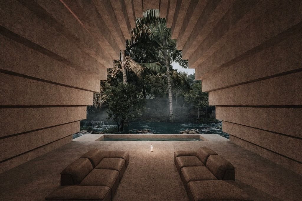 AYA - Pool chamber opening to jungle