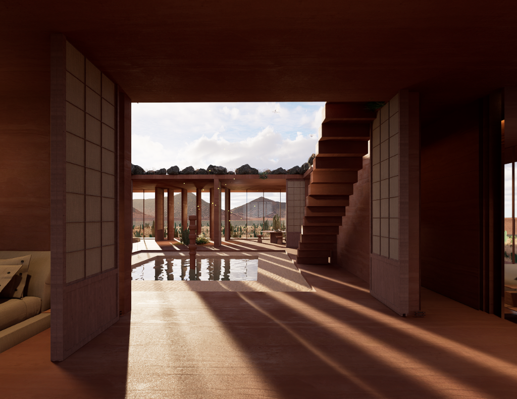 WIND WITHIN WALLS - Interior courtyard staircase